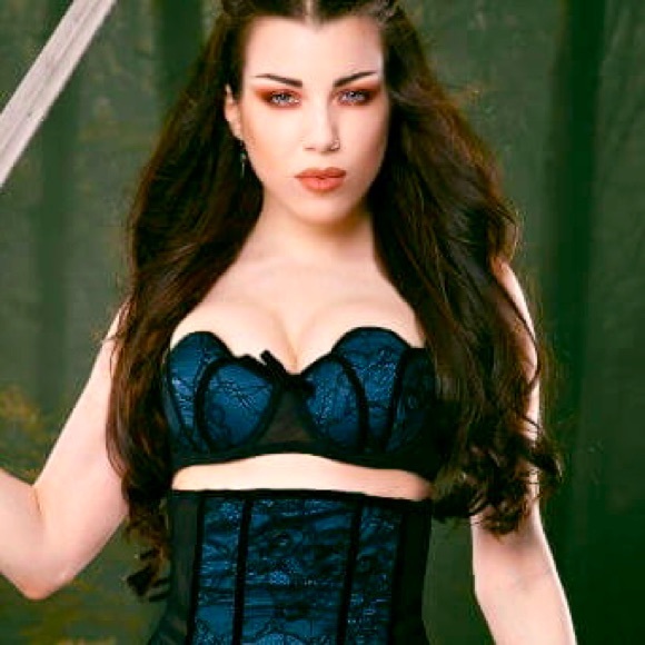 Kiss Me Deadly Other - Kiss Me Deadly blue & black lace Tempest bra 32C